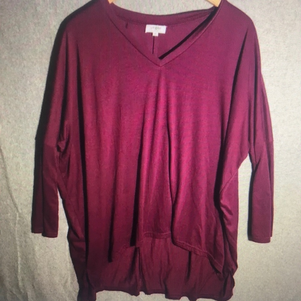 Umgee Burgundy V-Neck Tunic